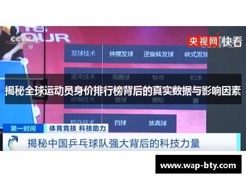 揭秘全球运动员身价排行榜背后的真实数据与影响因素